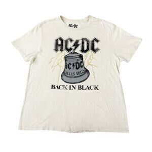 ACDC Cream/Black Back in Black T-Shirt Mens Size L
